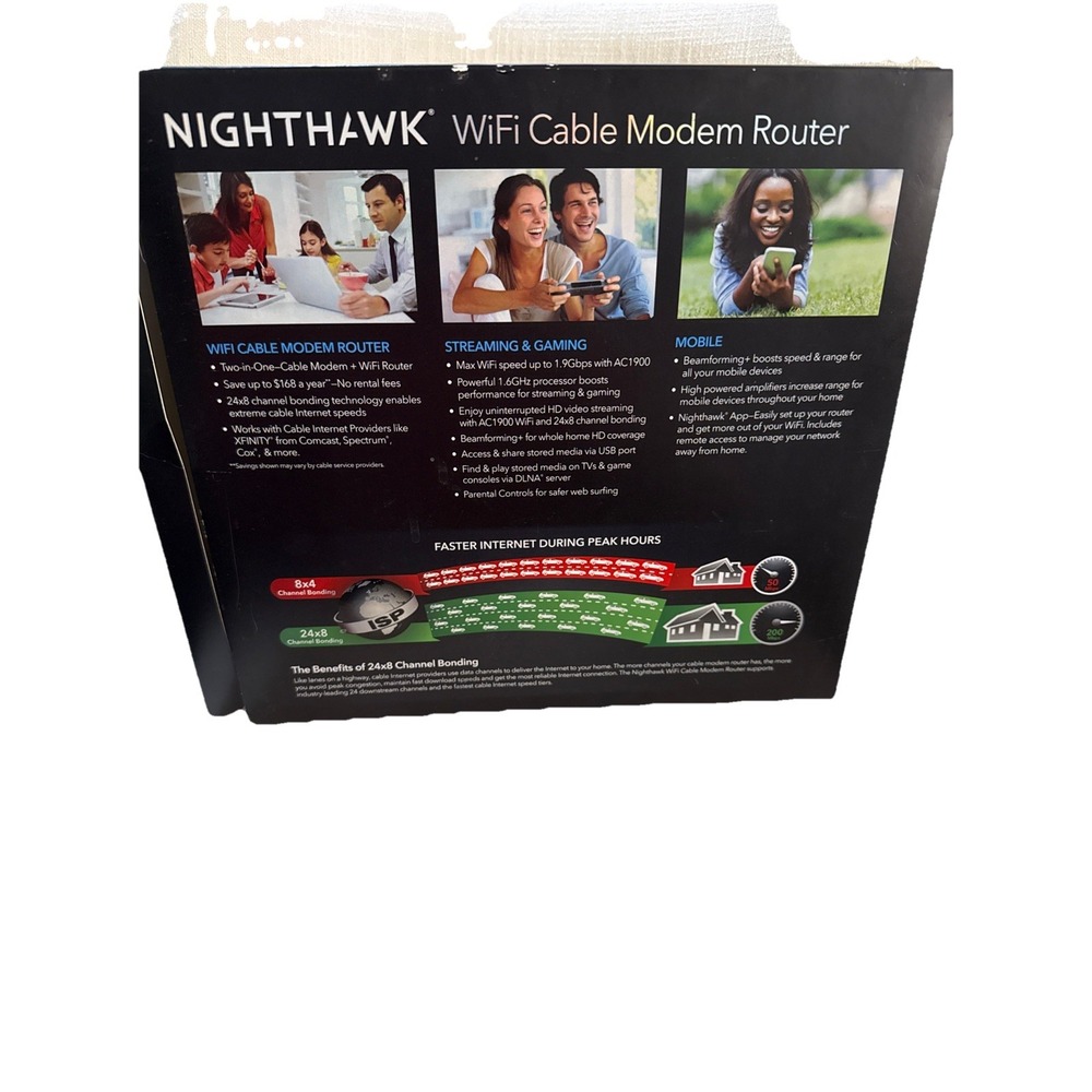 NETGEAR Nighthawk AC1900‎ 4 Wireless WiFi 5 Router Modem C7000v2 - Picture 7 of 9